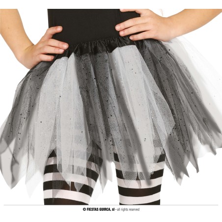 Tutu infantil brillante blanco y negro 30 cm infantil-El Informal Santander