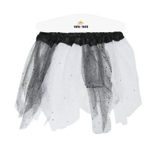 Tutu infantil brillante blanco y negro 30 cm infantil-El Informal Santander