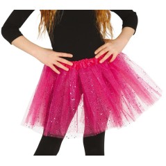 Tutu infantil rosa con brillantina para niña 30 cm-El Informal Santander