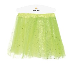 Tutu infantil verde con brillantina para niña 30 cm-El Informal Santander