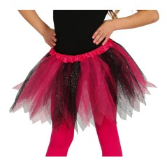 Tutu infantil brillante rosa y negro 30 cm infantil