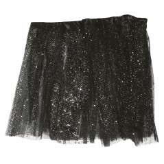 Tutu infantil negro con brillantina para niña 30 cm-El Informal Santander