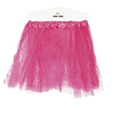 Tutu infantil rosa con brillantina para niña 30 cm-El Informal Santander