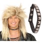 Collar rokero negro con metal punkie 44 cm