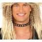 Collar rokero negro con metal punkie 44 cm