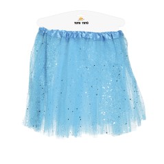Tutu infantil azul con brillantina para niña 30 cm-El Informal Santander