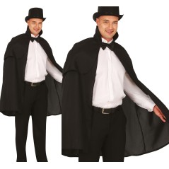 Capa negra con cuello de caballero 100 cm-El Informal
