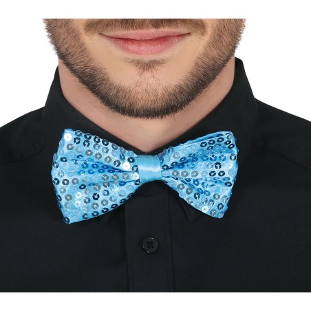 Pajarita azul cielo lentejuelas 12 cm-El Informal Santander
