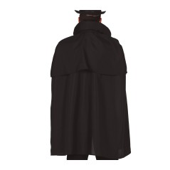 Capa negra con cuello de caballero 100 cm-El Informal