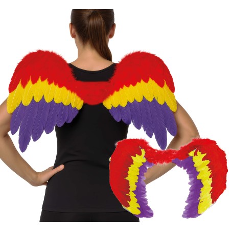 Alas plumas multicolor arco iris orgullo 80x50 cm- El Informal Santander