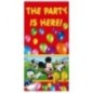 Cartel Mickey the party its here 90x13 cm 2 unid