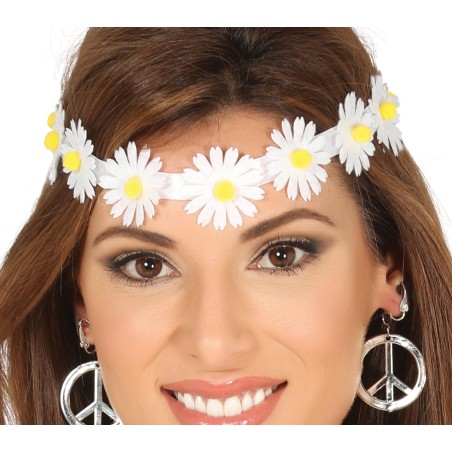 Diadema hippie margaritas blancas cinta pelo-El Informal Santander