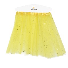 Tutu infantil amarillo con brillantina para niña 30 cm-El Informal Santander