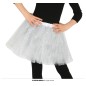 Tutu infantil blanco con brillantina para niña 30 cm