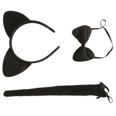 Conjunto gatita 3 piezas diadema cola pajarita-El Informal Santander