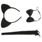 Conjunto gatita 3 piezas diadema cola pajarita