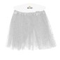 Tutu infantil blanco con brillantina para niña 30 cm