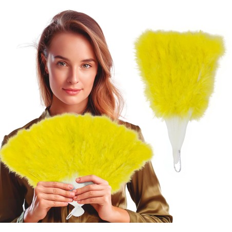 Abanico plumas amarillo 16 palas-El Informal Santander