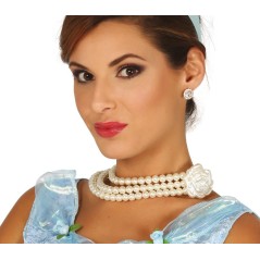 Collar perlas con flor años 20