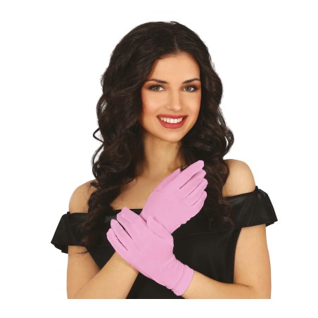 Guantes rosa cortos 20 cm
