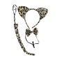 Conjunto leopardo 3 piezas diadema cola pajarita