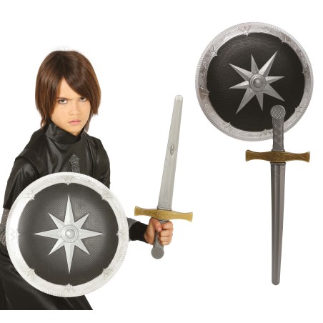 Escudo medieval de 35 cm y espada 50 cm medieval infantil-El Informal Santander