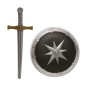 Escudo medieval de 35 cm y espada 50 cm medieval infantil