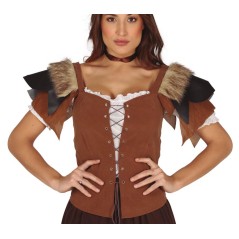 Chaleco  aladeana o vikinga para mujer simil cuero