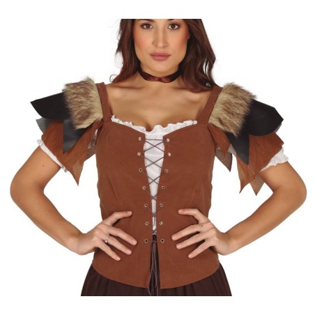 Chaleco  aladeana o vikinga para mujer simil cuero