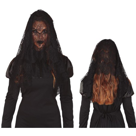 Mantilla negra velo negro viuda