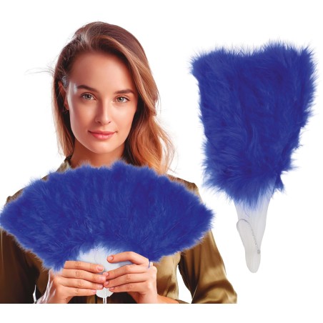 Abanico plumas azul 21 palas-El Informal Santander