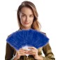 Abanico plumas azul 21 palas
