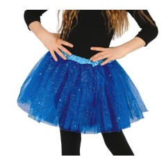 Tutu infantil azul oscuro con brillantina para niña 30 cm-El Informal Santander