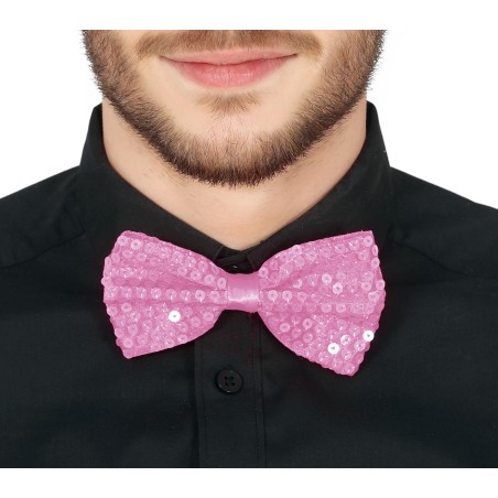 Pajarita rosa lentejuelas 12 cm-El Informal Santander