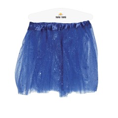 Tutu infantil azul oscuro con brillantina para niña 30 cm-El Informal Santander