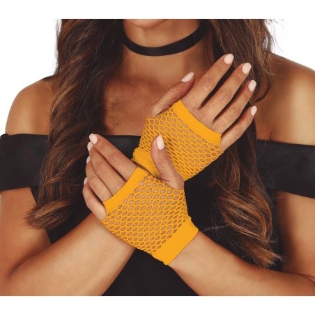 Guantes malla naranja rejilla cortos 11 cm-El Informal Santander