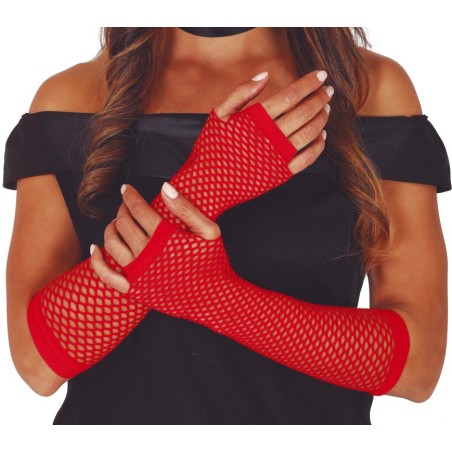 Guantes malla rojos 26 cm rejilla-El Informal Santander