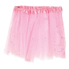 Tutu infantil rosa con brillantina para niña 30 cm-El Informal Santander