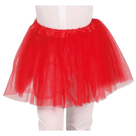 Tutu infantil rojo 30 cm para niña-El Informal Santander