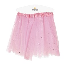 Tutu infantil rosa con brillantina para niña 30 cm-El Informal Santander