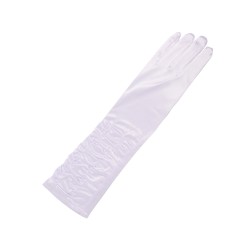 Guantes blancos arrugados 40 cm largos-El Informal Santander