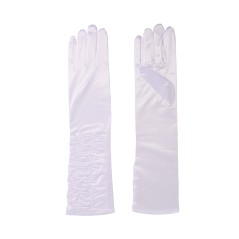 Guantes blancos arrugados 40 cm largos-El Informal Santander
