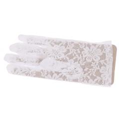 Guantes blancos calados 22 cm cortos-El Informal Santander