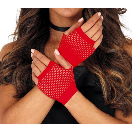 Guantes malla rojos rejilla cortos 11 cm-El Informal Santander
