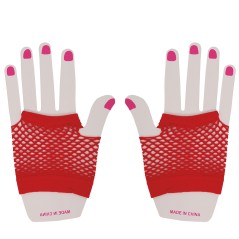 Guantes malla rojos rejilla cortos 11 cm-El Informal Santander
