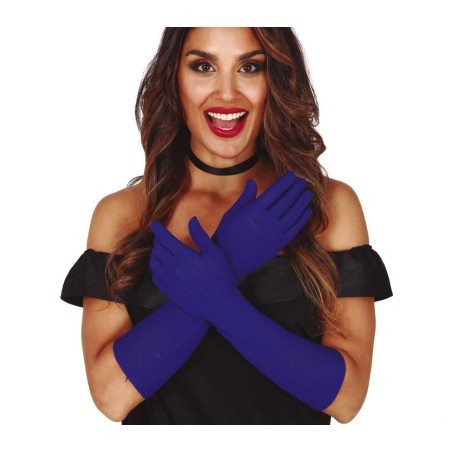 Guantes azul marino largos 42 cm