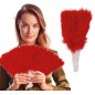 Abanico plumas rojo  16 palas
