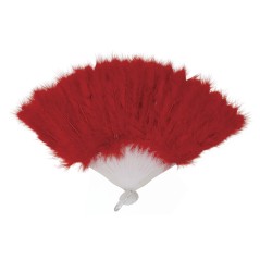 Abanico plumas rojo  16 palas-El Informal Santander