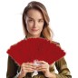 Abanico plumas rojo  16 palas
