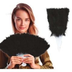 Abanico plumas negro 16 palas-El Informal Santander